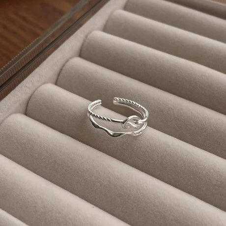 Silver Layered Knot Ring