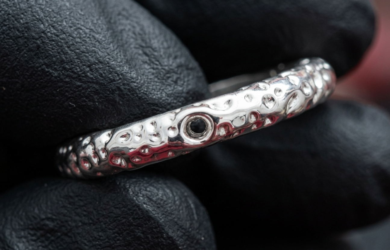 Silver Hammered Open Ring