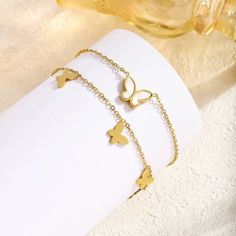 Elegant Butterfly Gold Anklet for Women