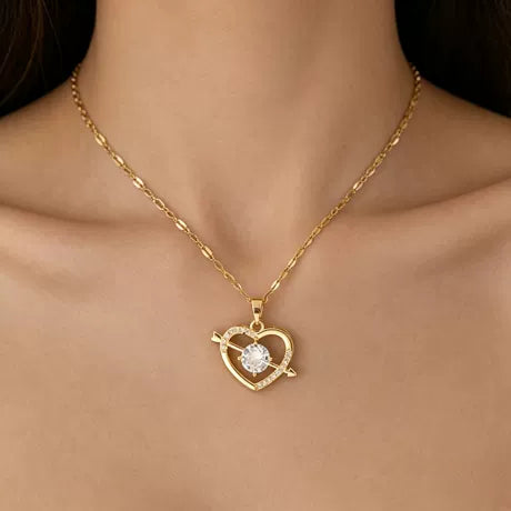 CZ Cubic Zirconia Love Heart Pendant Necklace for Women