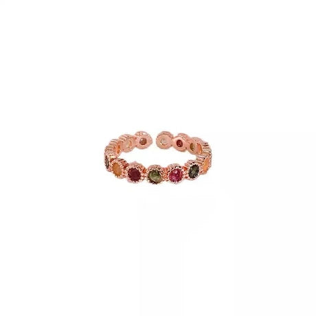 Multifaceted Rainbow Band Ring