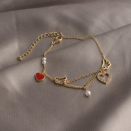 Korean Exquisite Heart Shiny Charm Bracelet